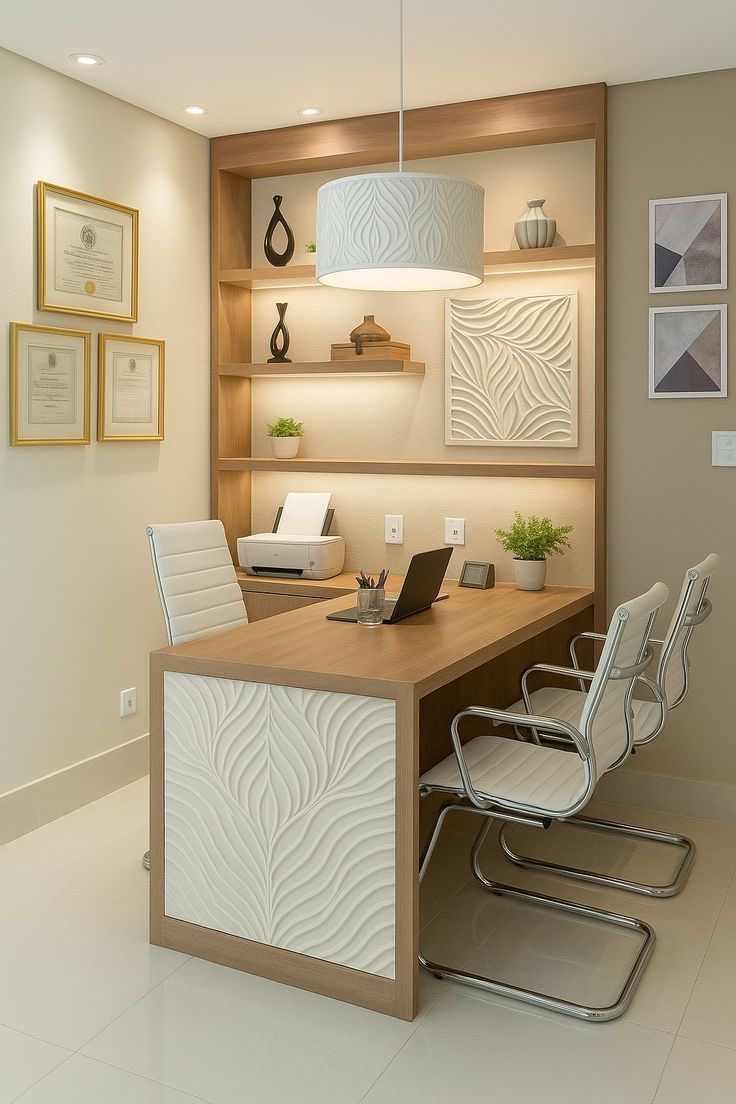 Espace de bureaux aménagé avec du mobilier professionnel
